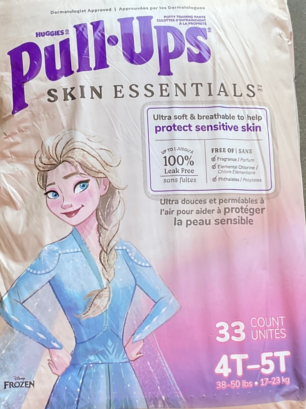 HUGGIES PULL UPS SENSITIVE SKIN SKIN ESSENTIALS 33 count SZ 4t-5t